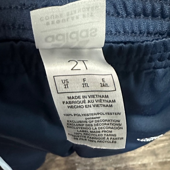 NEW Adidas Kids Dark Blue Joggers with Light Blue Stripes size 2T - Picture 2 of 8